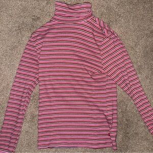 Levi's Pink and Black Striped Long Sleeve Top